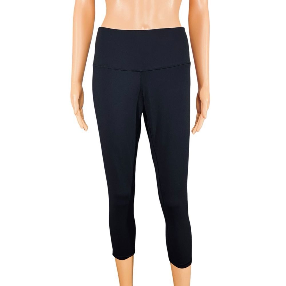 Yunoga High Rise Seamless Black Cropped Leggings SZ XL Tummy Control Yoga Pants